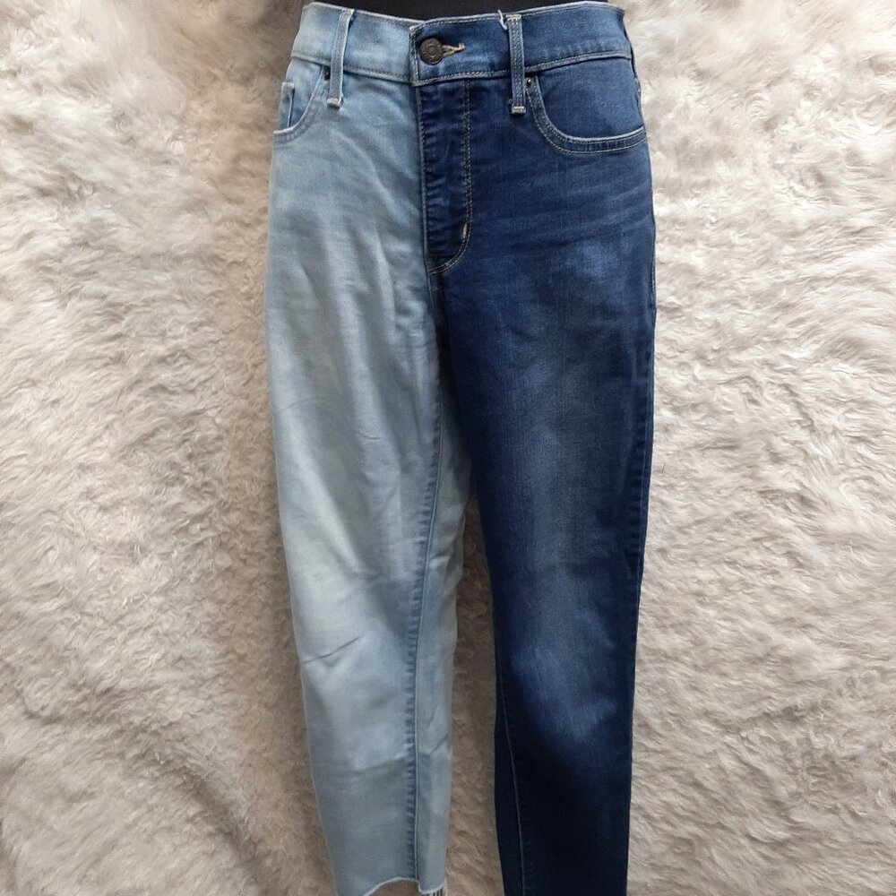 Levi's Two-Tone Blue Ankle Jeans